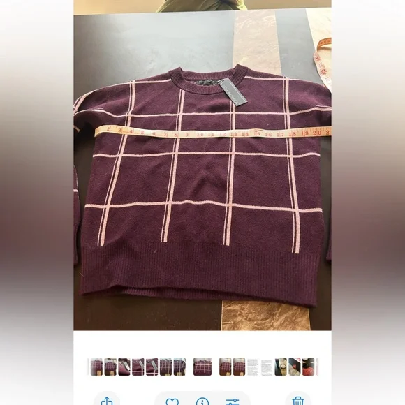 Banana Republic Italian Wool Cashmere Blend Burgundy Sweater. Size Small. NEW - Picture 7 of 9